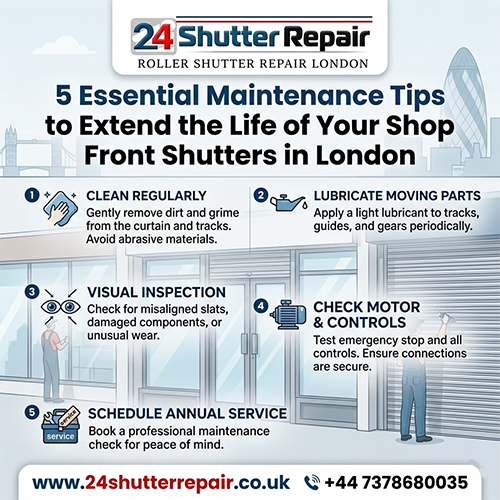 5 Essential Maintenance Tips to Extend the Life of Your Shop Front Shutters in London